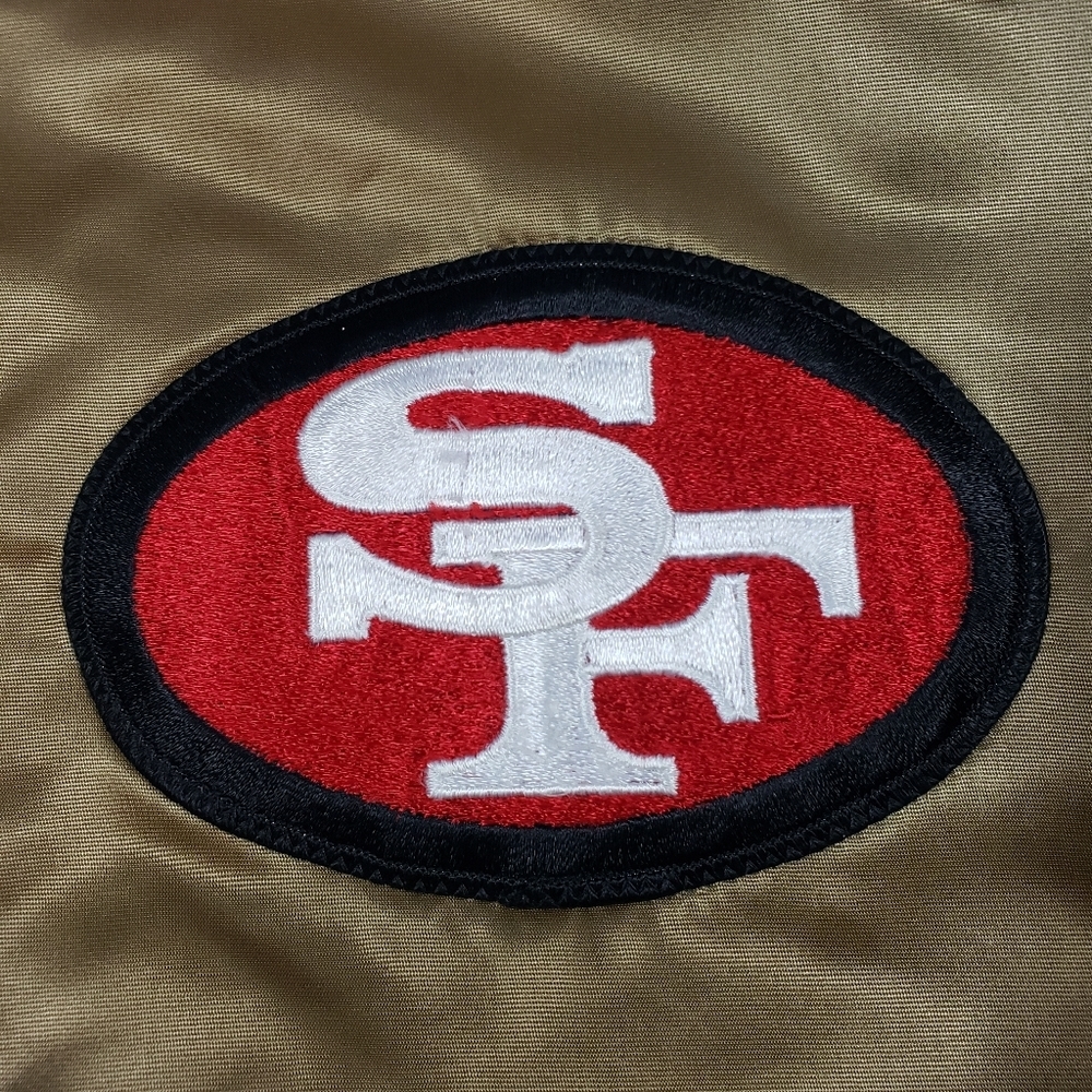 Vtg San Francisco 49ers Starter Jacket Gold Satin Bomber Sz L Old School 80s 90s - Picture 5 of 17
